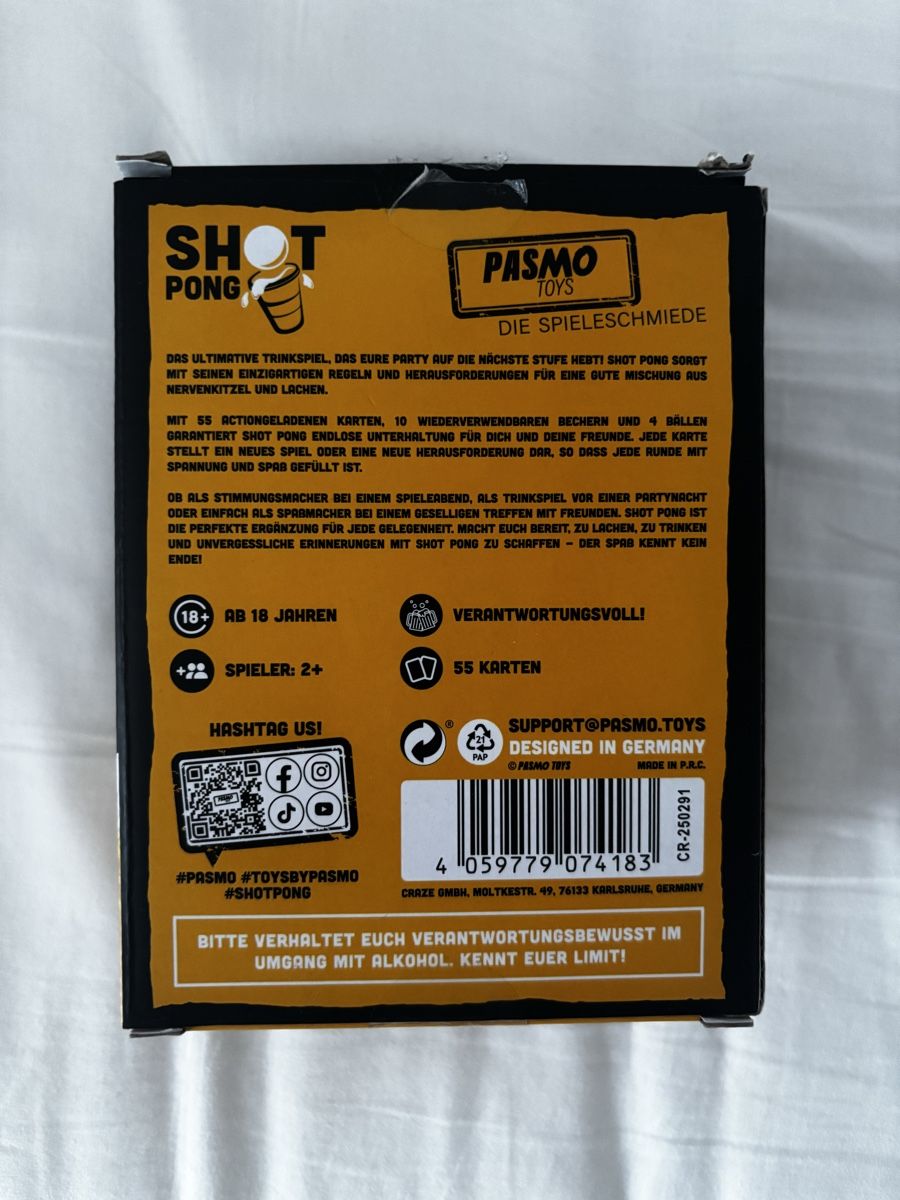 Giochi: Shot Pong Trinkspiel -  48 Karten – Nuovo e nell'imballaggio originale da St. Gallen venduto da thevintagera 1