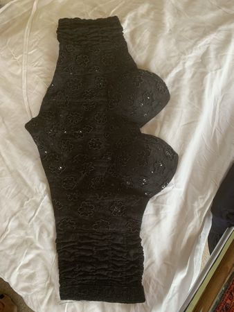 Bustier schwarz mit Perlen Gr. 36