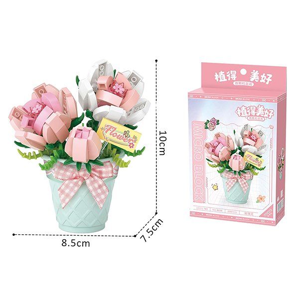 Kit di costruzioni: Blume im Topf: Flower / Mini-Bausteine – Nuovo e nell'imballaggio originale da Meisterschwanden venduto da Bigi1 2