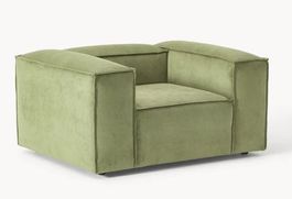 Westwing Sessel & Hocker aus grünem Cord - top Zustand