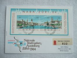 1984 FDC "NABA Züri 84" Block SBK W64