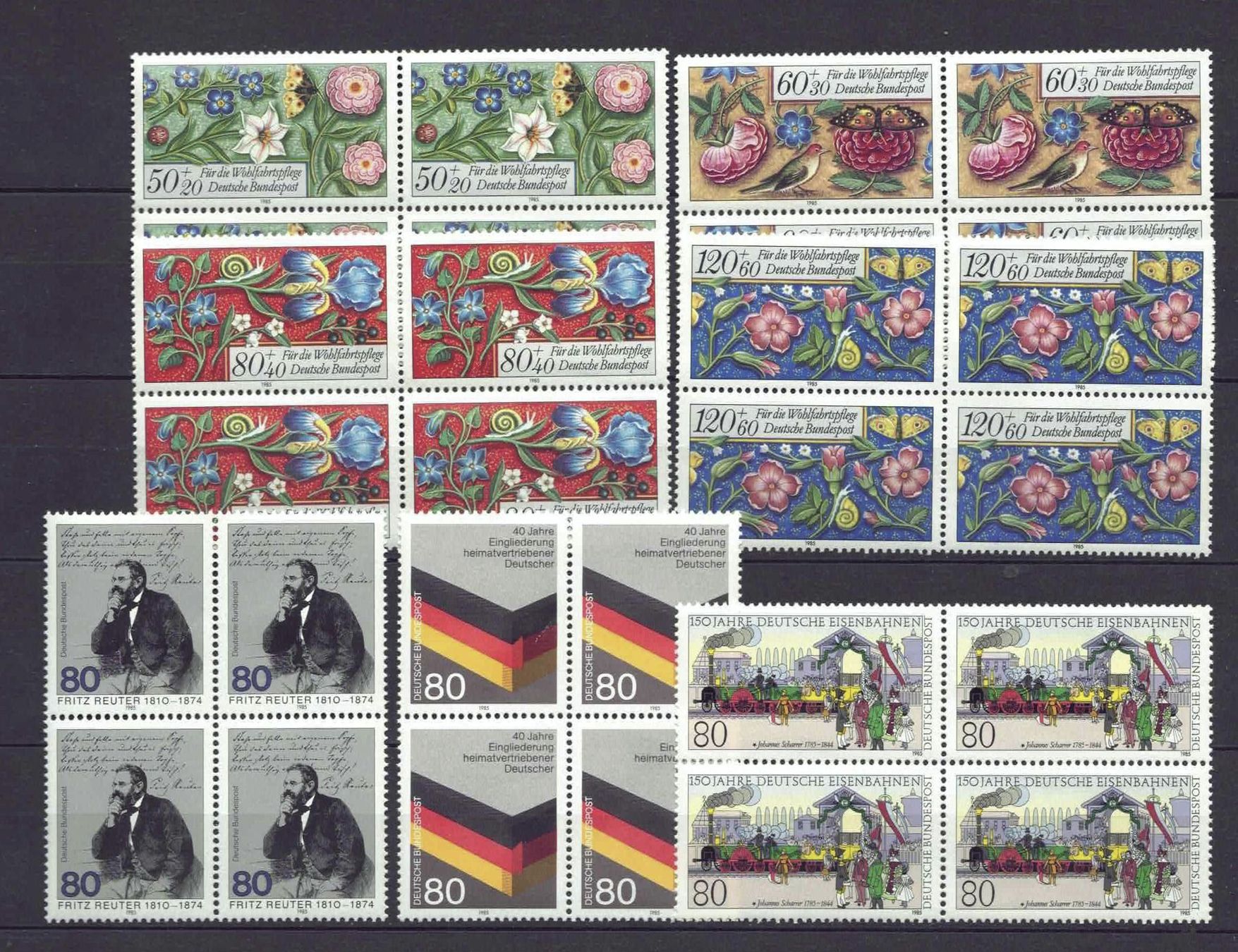Alle Briefmarken: BRD 4er-Block Restlos von 1985 postfr** – Gebraucht aus Basel von Pfefferschootte 1