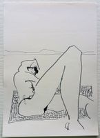 Erotica: Zeichnung mit schwarzem Filzstift, um 1980