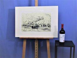 Fredi Schneider, Lithografie "Hafen von Antwerpen", signiert
