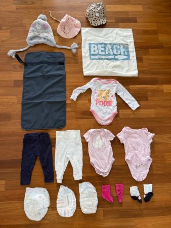 Grosses Baby Mädchen Kleiderpaket mit Body, Hosenstrümpfe 62