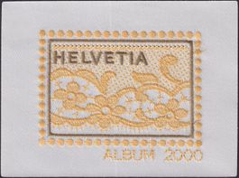 2000, Stickereiblock aus Jahresheft in GELB.