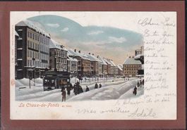 Tram - La Chaux de Fonds (hiver) - 1901 - Obl. linéaire