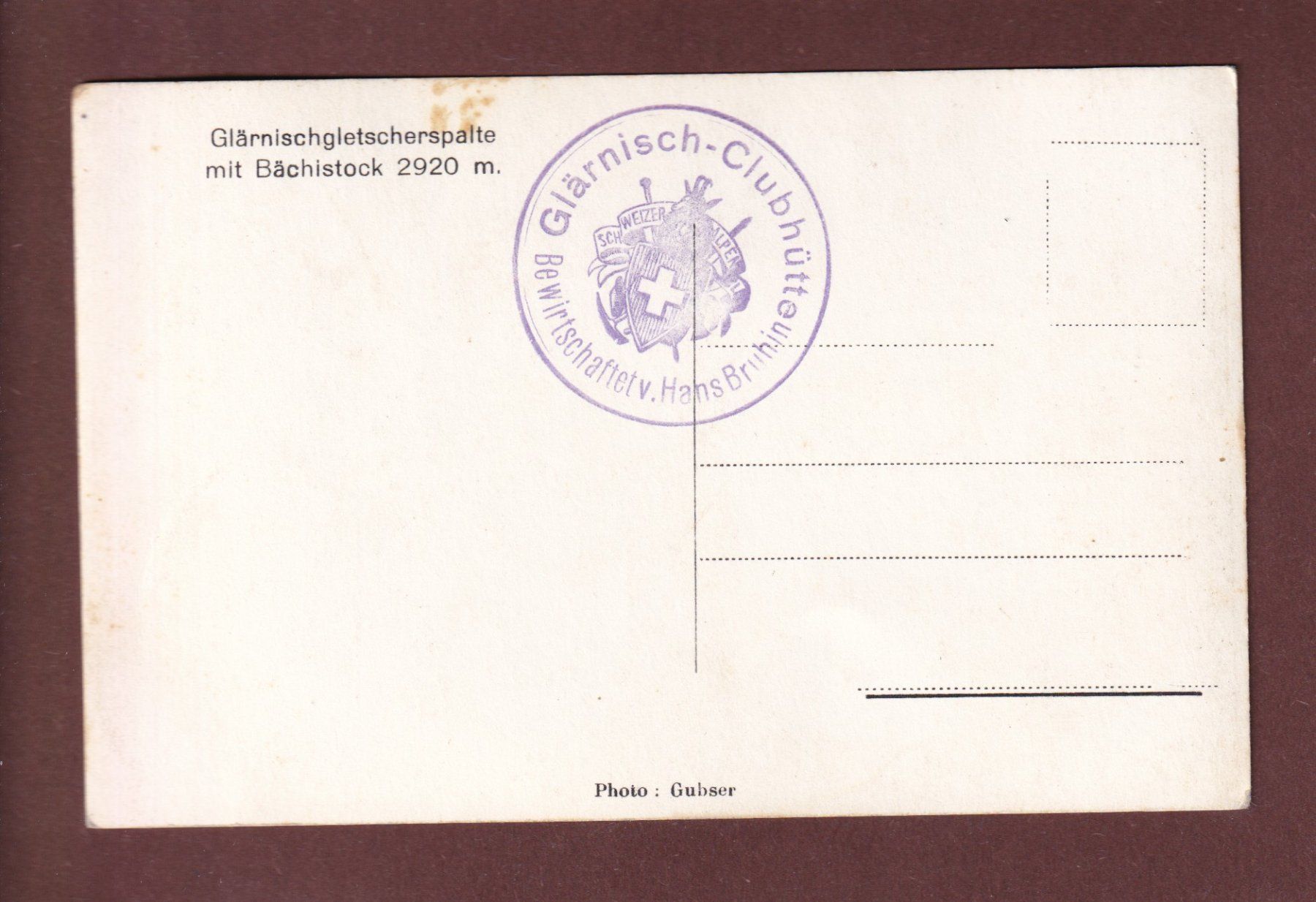 Cartes postales: GLÄRNISCH - Gletscherspalte - Bächistock – D'occasion à Pully par nicecards-shop 1