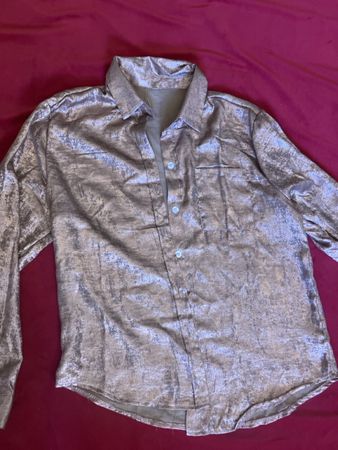 Hemdbluse glänzend braun Groesse M neuwertig