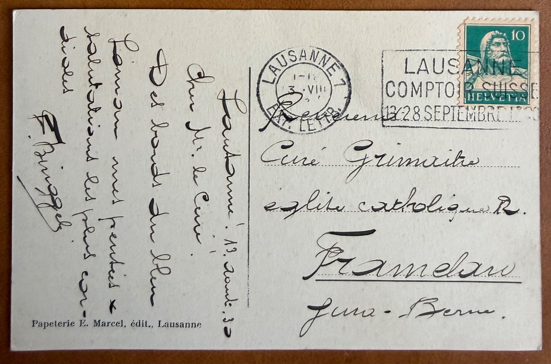 Cartoline postali: Lausanne - Interieur église catholique 1930 – Usato da Lutry venduto da Ediego 1