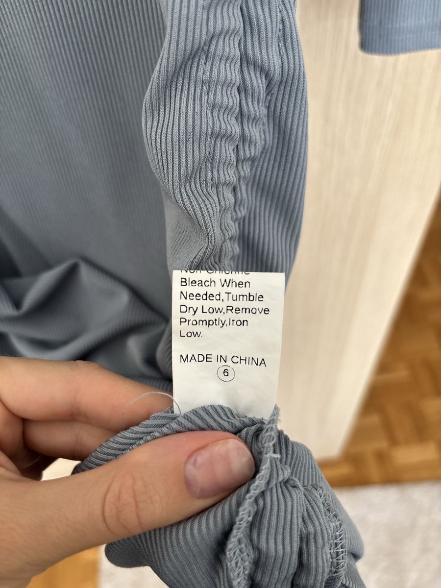 Shein Vestiti: Kleid Shein gerippt langarm blau Gr. S – Usato da Basel venduto da DressDrop 7