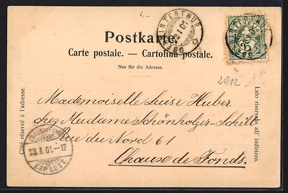 Cartoline postali: AK Winterthur, Markt mit Geschäften – Usato da Berlin venduto da bartko-reher 1