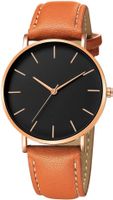 Schlichte lässige Quarz-Herrenuhr  großem Zifferblatt 44 mm