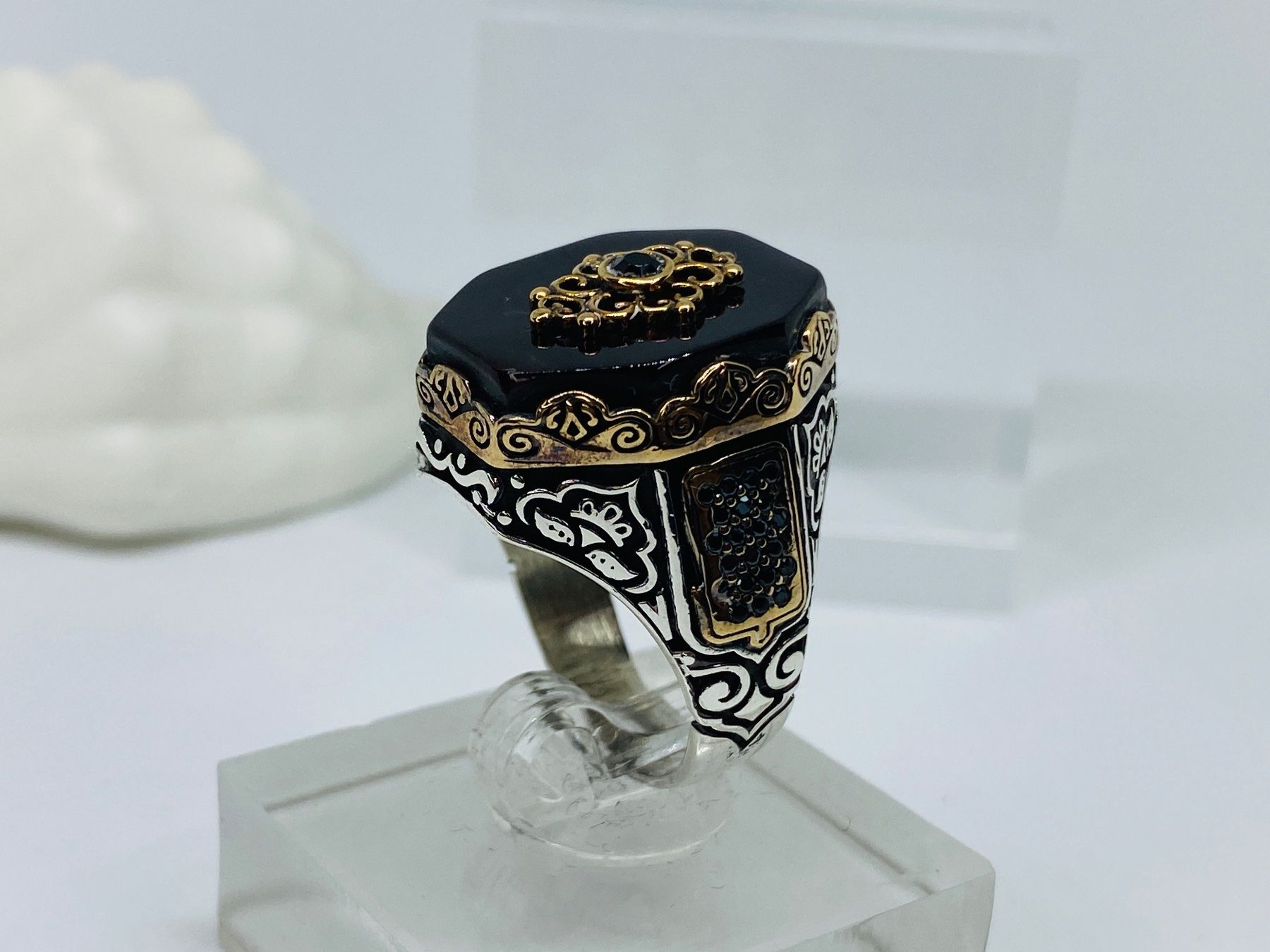 Anelli: Massiver Ring aus 925 er Silber mit Achat – Nuovo e nell'imballaggio originale da Windisch venduto da Zeta2018
