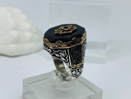 Massiver Ring aus 925 er Silber mit Achat
