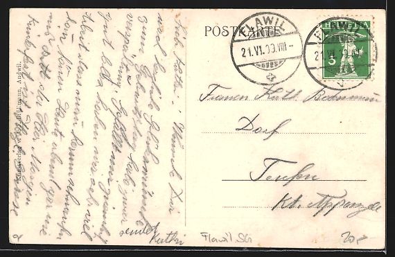 Cartes postales: Flawil, Blick über die Dächer der Orts – D'occasion à Berlin par bartko-reher 1