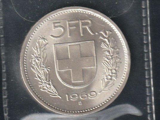 Tutti le monete: 5 Franken 1969 – Usato da Rorschacherberg venduto da fratovi2
