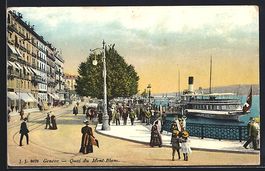 AK Genève, Quai du Mont-Blanc, 1917