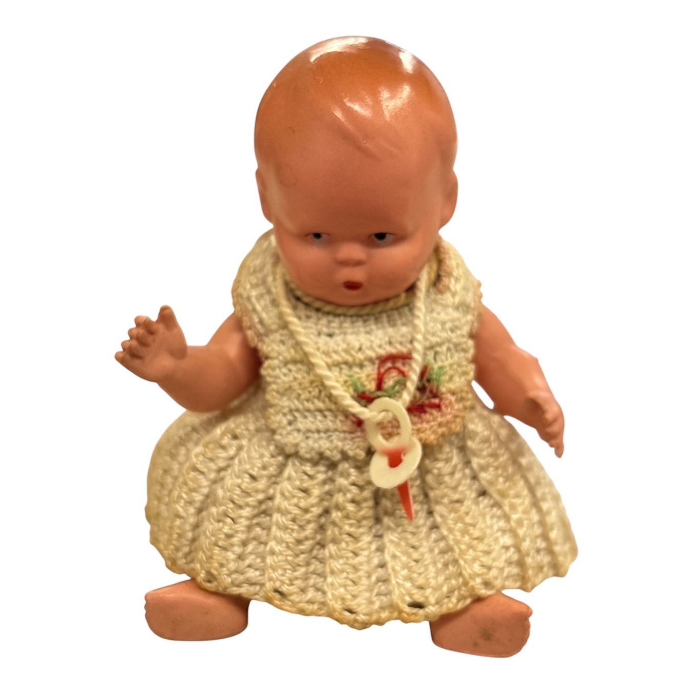 Bambole: Puppe - Celluloidbaby   "Cellba"  - 9 cm gross - mit Nuggi – Usato da Pratteln venduto da Dollshop