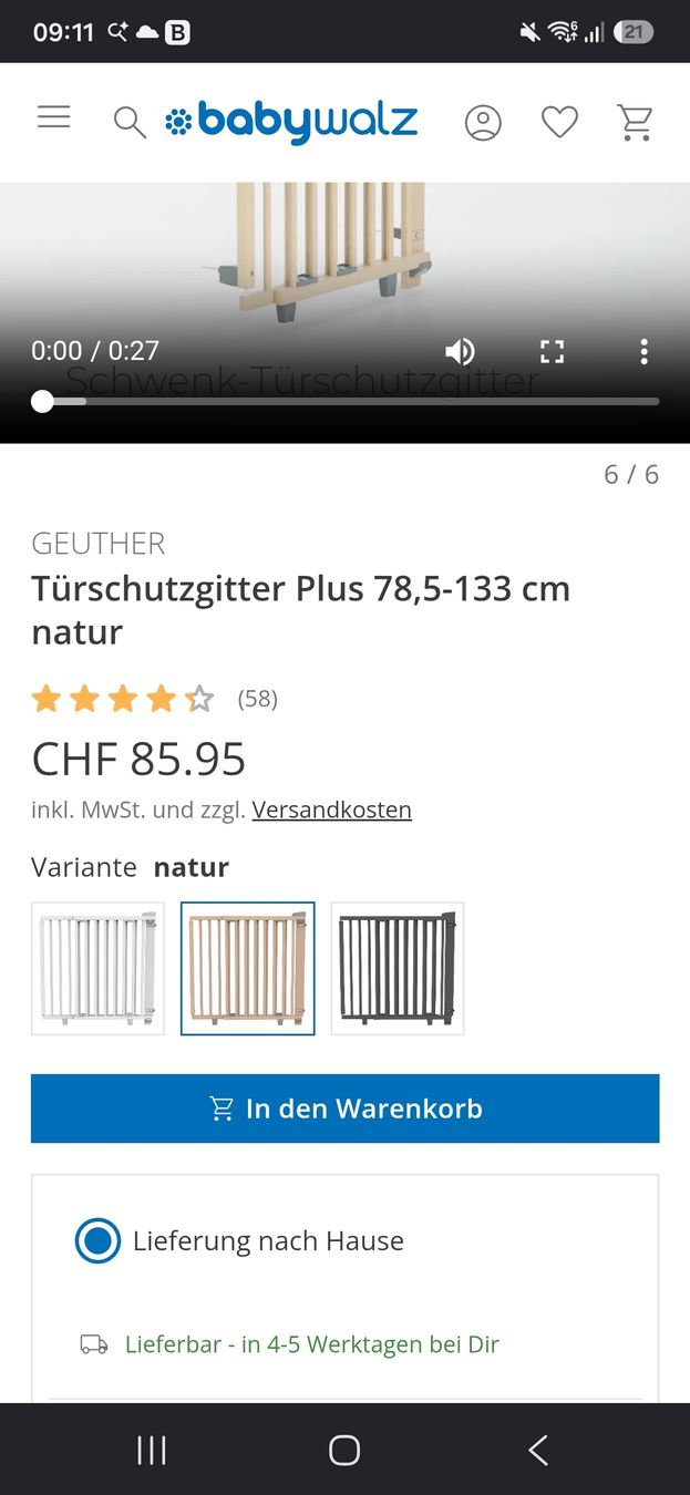 Tutto per la sicurezza: Türschutzgitter NEU – Nuovo e nell'imballaggio originale da Allschwil venduto da Paulista1991 2