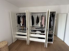 Kleiderschrank PAX weiss 6-teilig mit vielen Schubladen