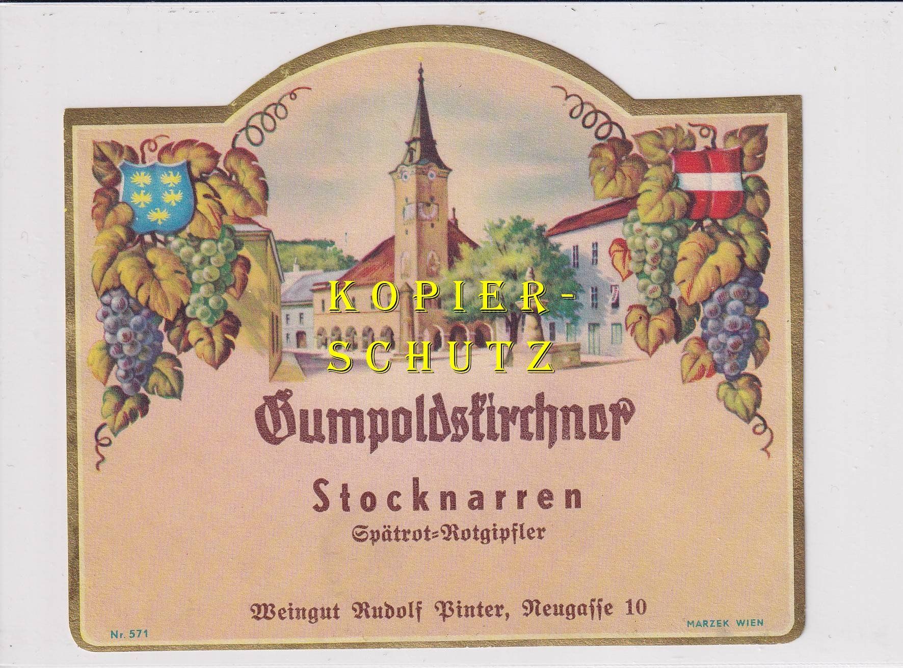 Carta: Etikette - Gumpoldskirchner Stocknarren /bd – Usato da Hombrechtikon venduto da Rudolf07