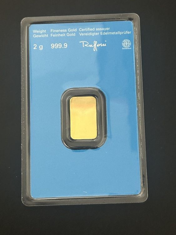 Metalli preziosi: Goldbarren 2 g Kantonal Bank – Nuovo e nell'imballaggio originale da Untersiggenthal venduto da byiggy 1
