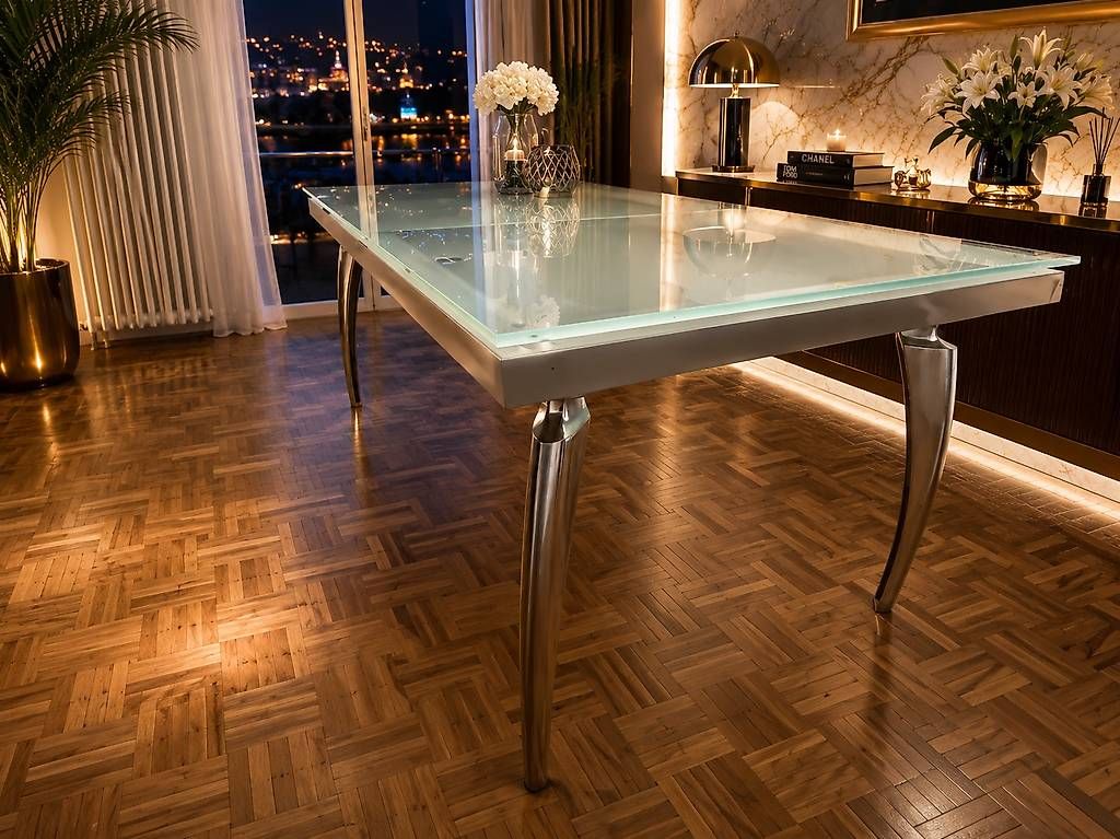 Tische: EINZIGARTIGER DELUXE DESIGN-GLASTISCH – Gebraucht aus Oberrieden von Goldbarsch 2