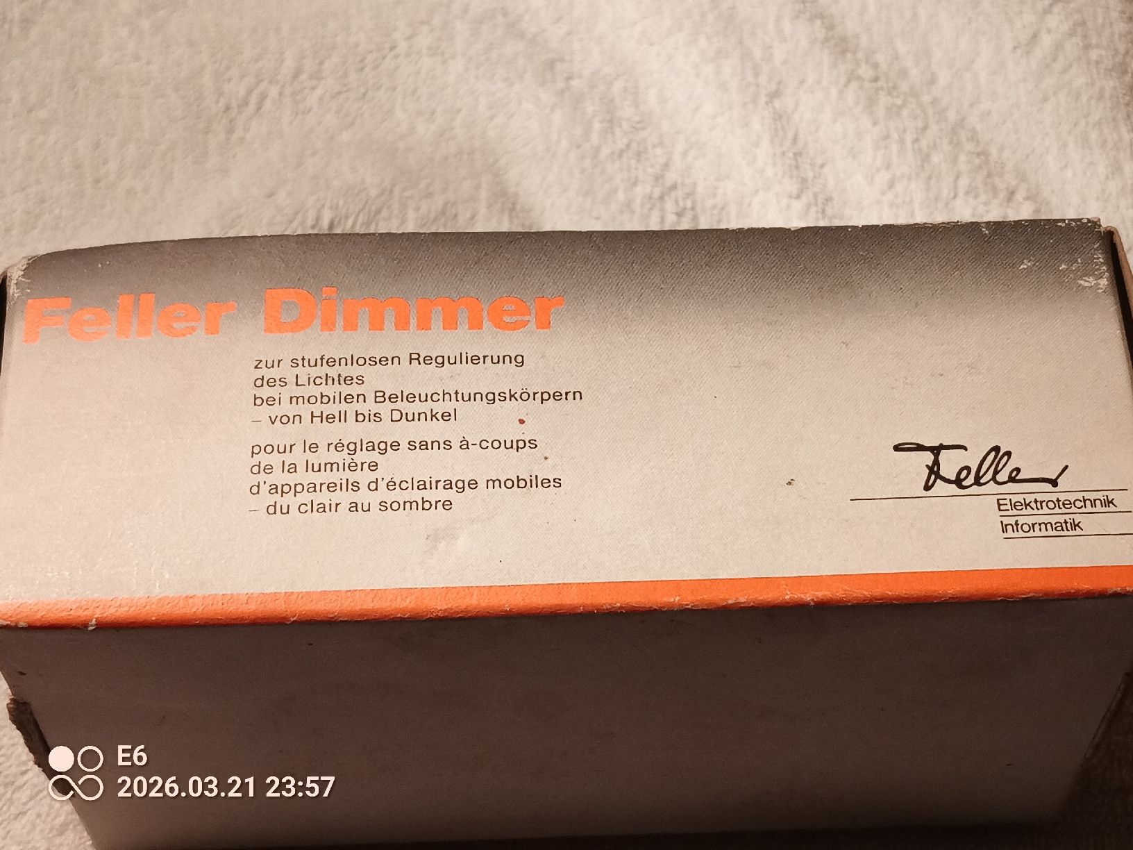 Feller Schalter: Dimmer für Lichtregulierung – Neu und originalverpackt aus Zürich von Mitzi6 6