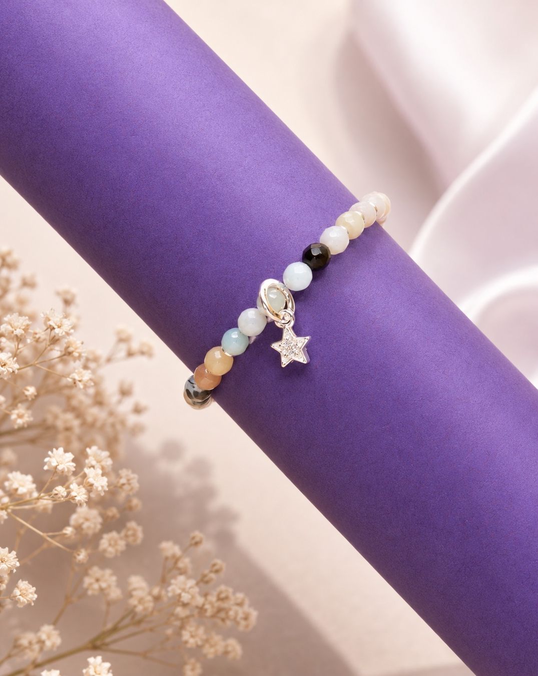 Bracciali & Braccialetti: Kinderarmband aus Amazonit mit Sternanhänger – Nuovo e nell'imballaggio originale da Schindellegi venduto da MoonAmber.schmuck
