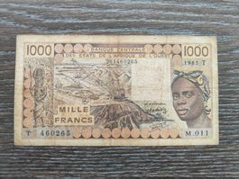 WAS, Togo 1'000 Francs 1985 !!!!!