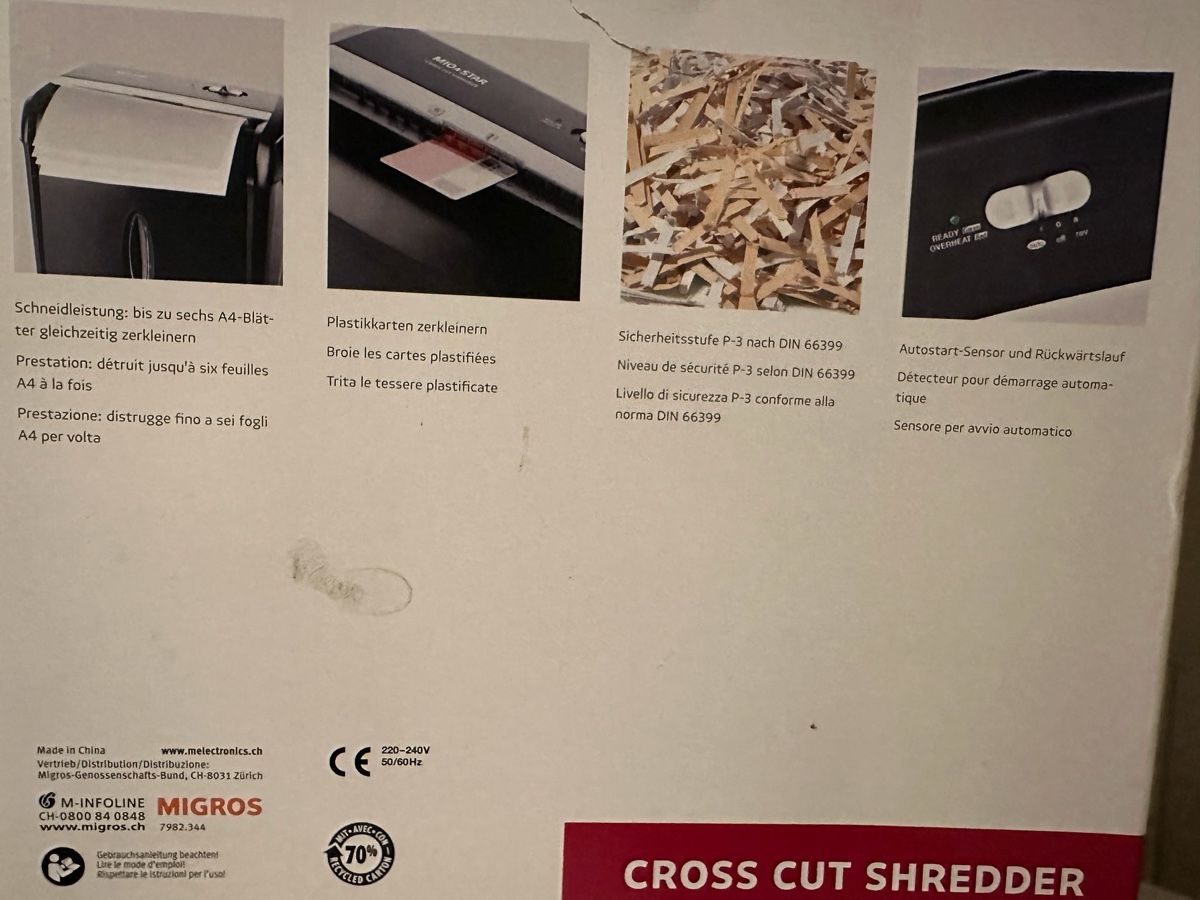 Distruggi documenti: Mio Star- Cross Cut Shredder – Usato da Moosseedorf venduto da ram_c65w 2