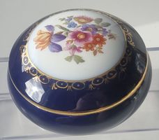 von Henneberg Jlmenau Porzellan Schmuck Dose echt Kobalt