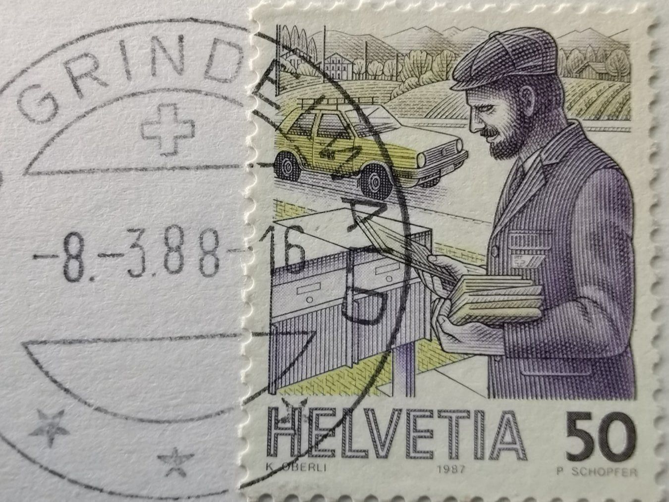 Cartoline postali: Ansichtskarte Grindelwald 1988 – Usato da Dintikon venduto da Vexi 1