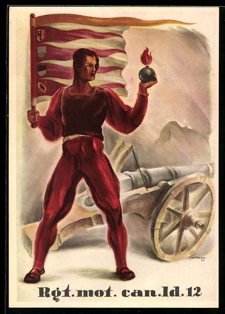 Foto, Lettere & Cartoline: Schweizer Regiment mot. can. ld. 12, Kan – Usato da Berlin venduto da bartko-reher