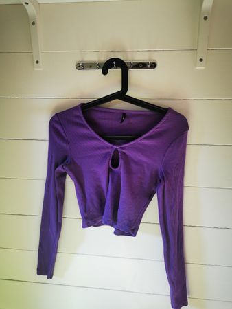 ONLY Ripp Crop Top Lila, Grösse S,