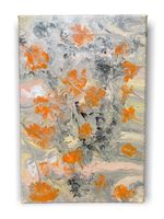 Gemälde „Orange Blumen“ 20x30cm Einzelstück