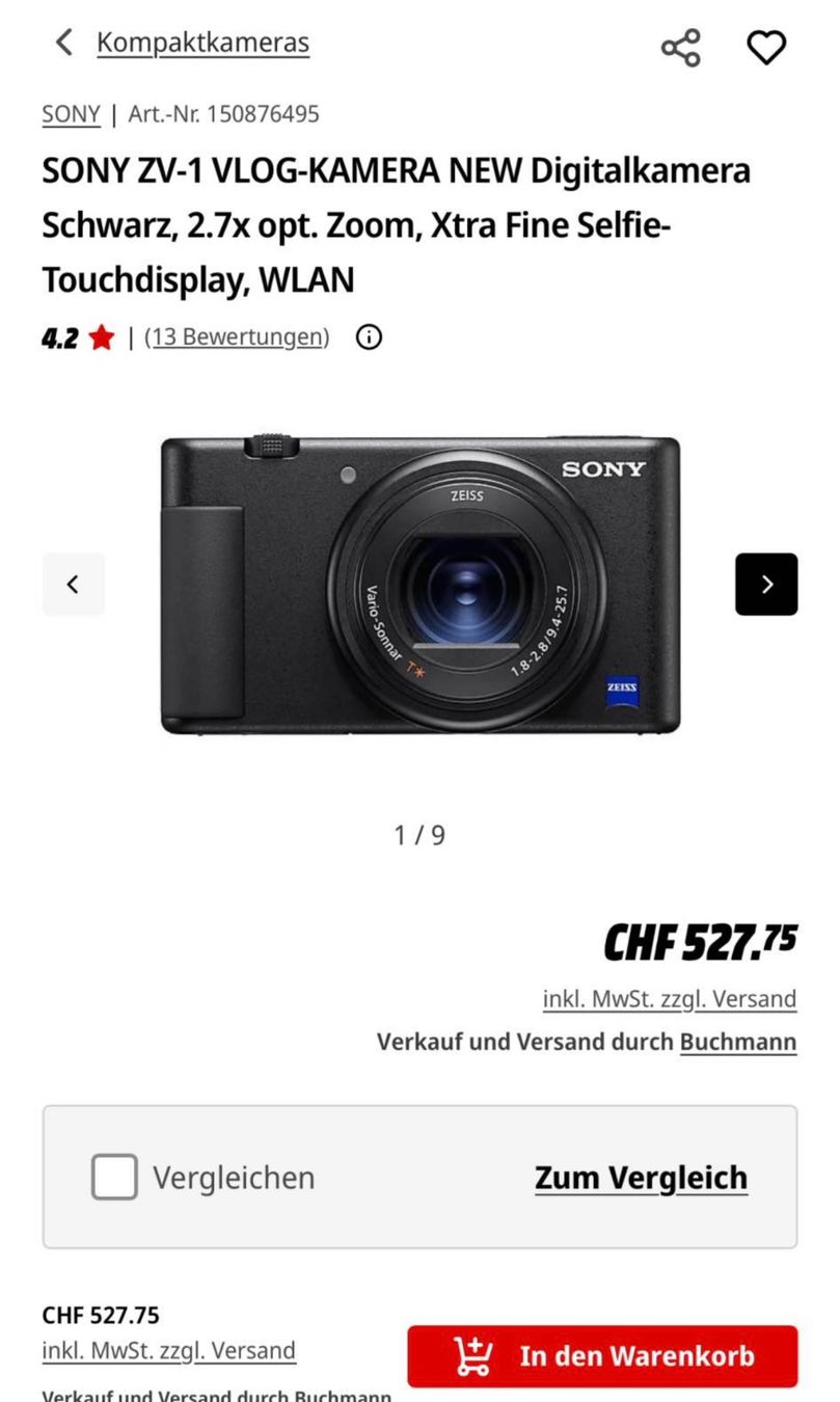 Sony Kamera: Digitalkamera Sony ZV-1 – Gebraucht aus Basel von bor_yw96 1