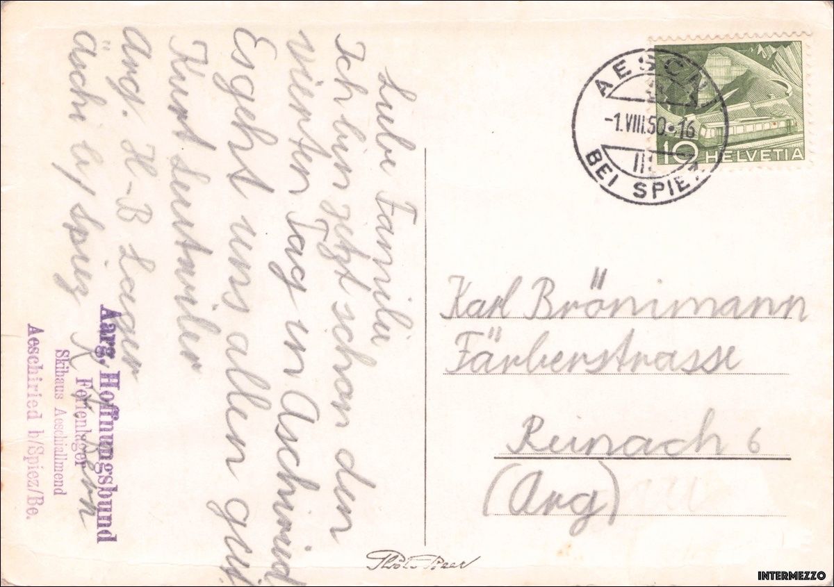 Cartoline postali: Aeschiallmend BE // 1950 Ski- und Ferienhaus – Usato da Basel venduto da intermezzo12 1