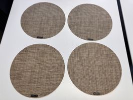 4 x Premium Tischset rund von Chilewich Basketweave braun