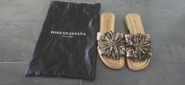 Pons Quintana Sandalen, Gold/Schwarz, Gr. 38 - Sommer Hit!