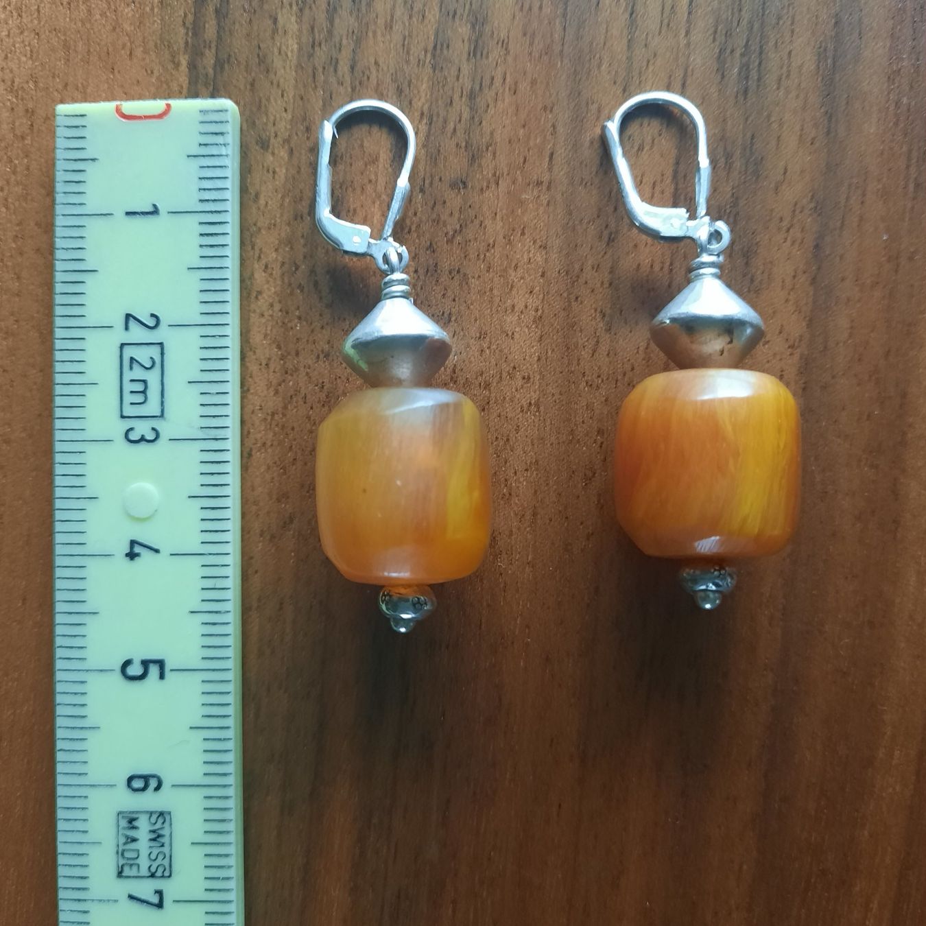 Ohrringe & -stecker: Ohrringe mit Bernstein oder Karneol, Silber 925 – Gebraucht aus Mönchaltorf von Espressina 5
