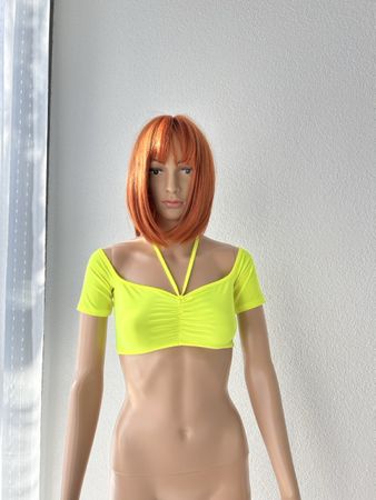 Neon Yellow Crop Top - Summer Style - Size Small