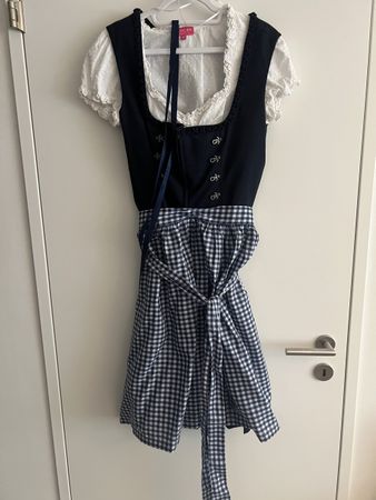 Almsach Dirndl blau/weiss Gr. 42 - Top Zustand! Herbst