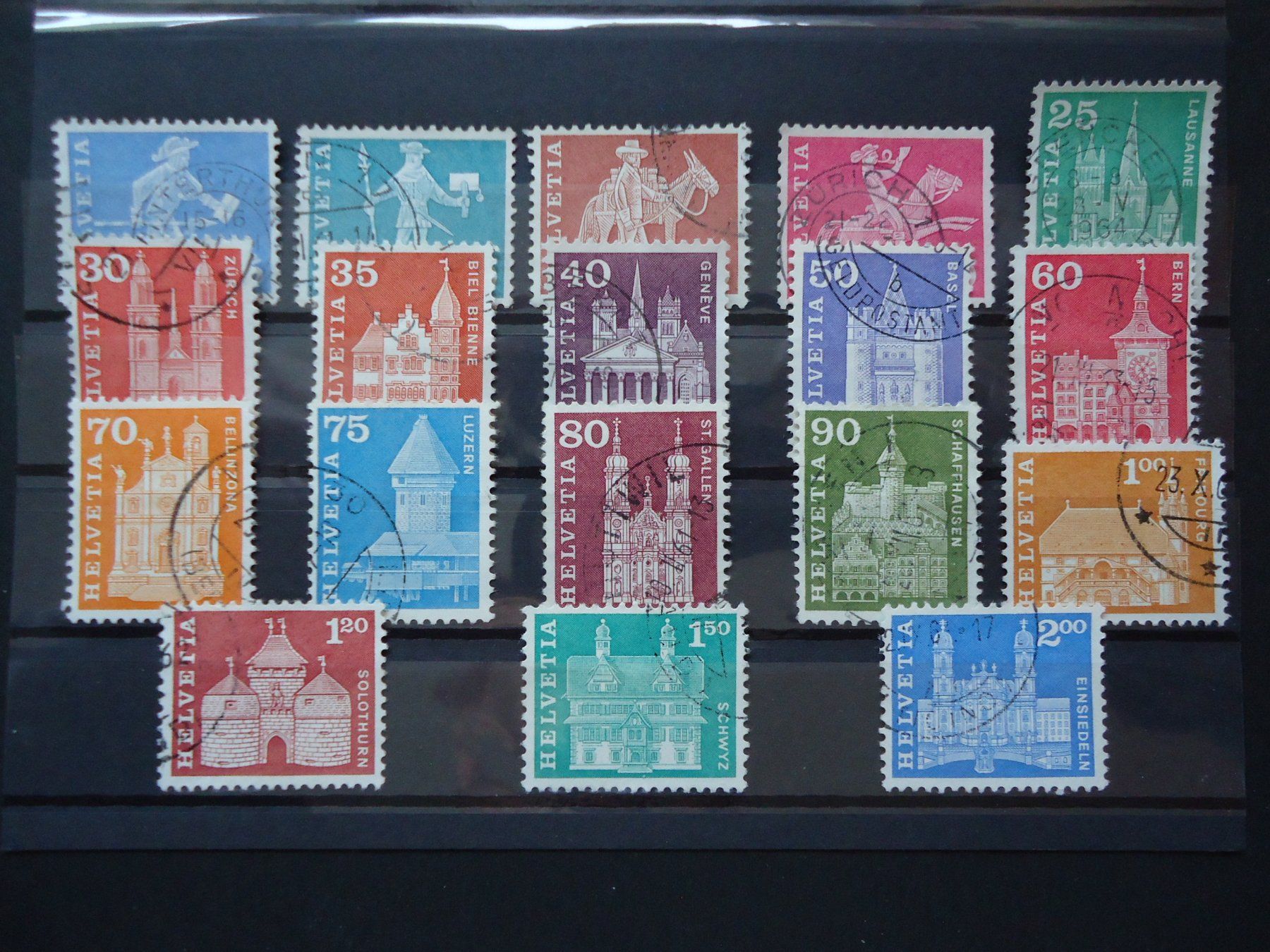 Alle Briefmarken: 1960-1968 Baudenkmäler 355 - 372 – Gebraucht aus Belp von Hefabe