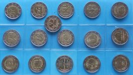Münzen Belgien 2€ Gedenkmünzen 16 Stück