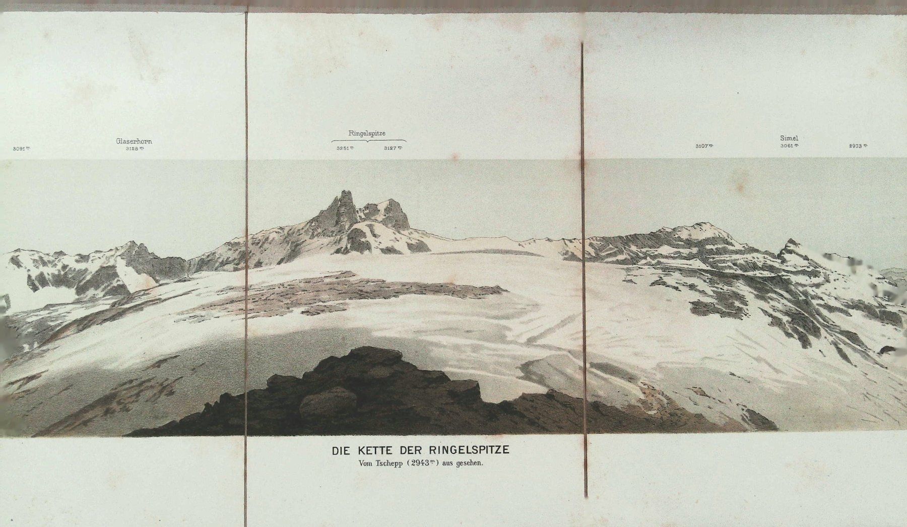 Cartine & Atlanti: Ringelspitz  Panorama 1889 – Usato da Rafz venduto da Helvet32
