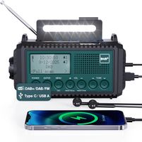 DAB+ Radio Kurbelradio Solar Notfallradio Akku USB 5000 mAh