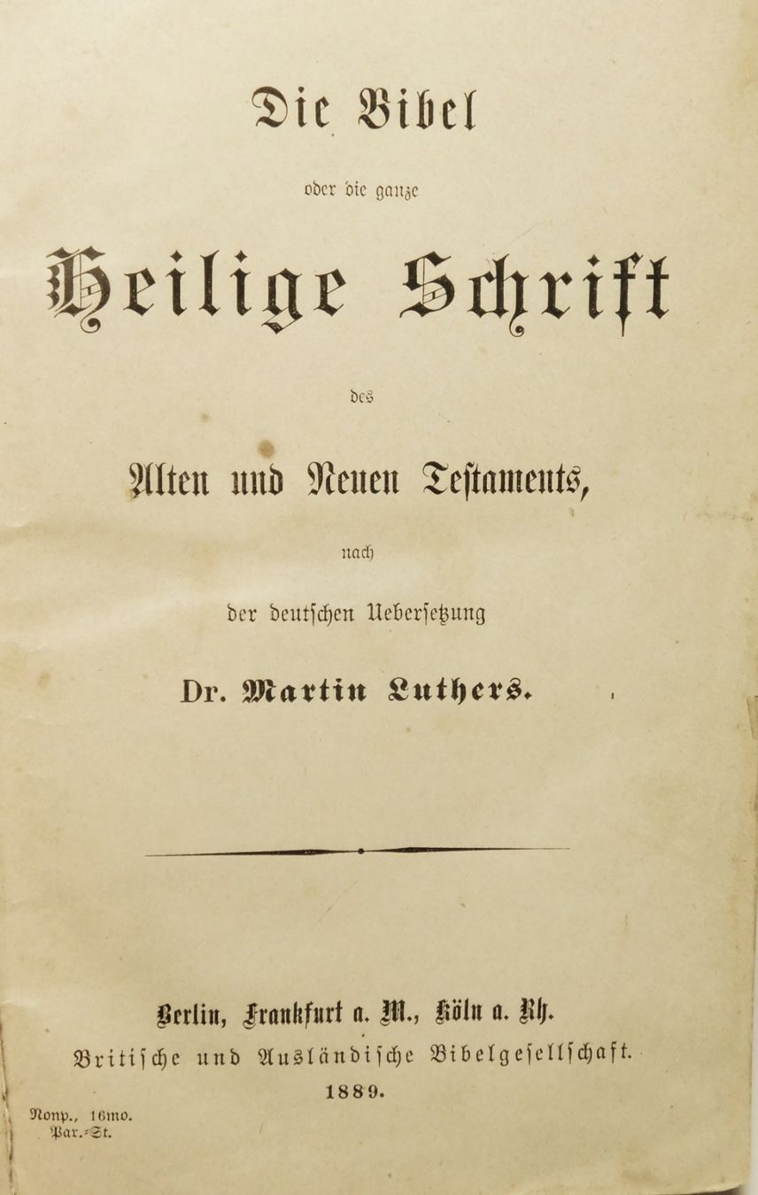 Libri: Antik Bibel Dr. Martin Luthers 1889er – Usato da Emmenbrücke venduto da Neverlaand-22 2