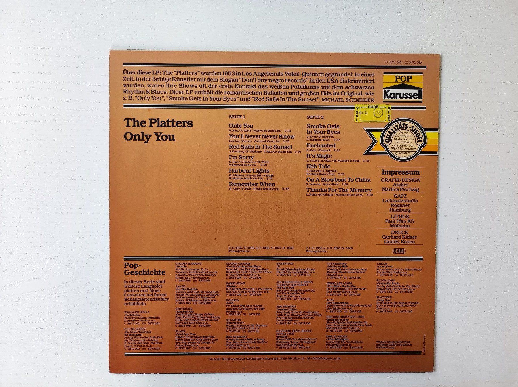 Dischi in vinile: The Platters - Only You – Usato da Baden venduto da wenkst 1
